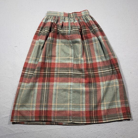 Vintage Skirt Womens 7/8 Red Plaid‎ Maxi Modest Classic Preppy Union Made - Picture 7 of 10